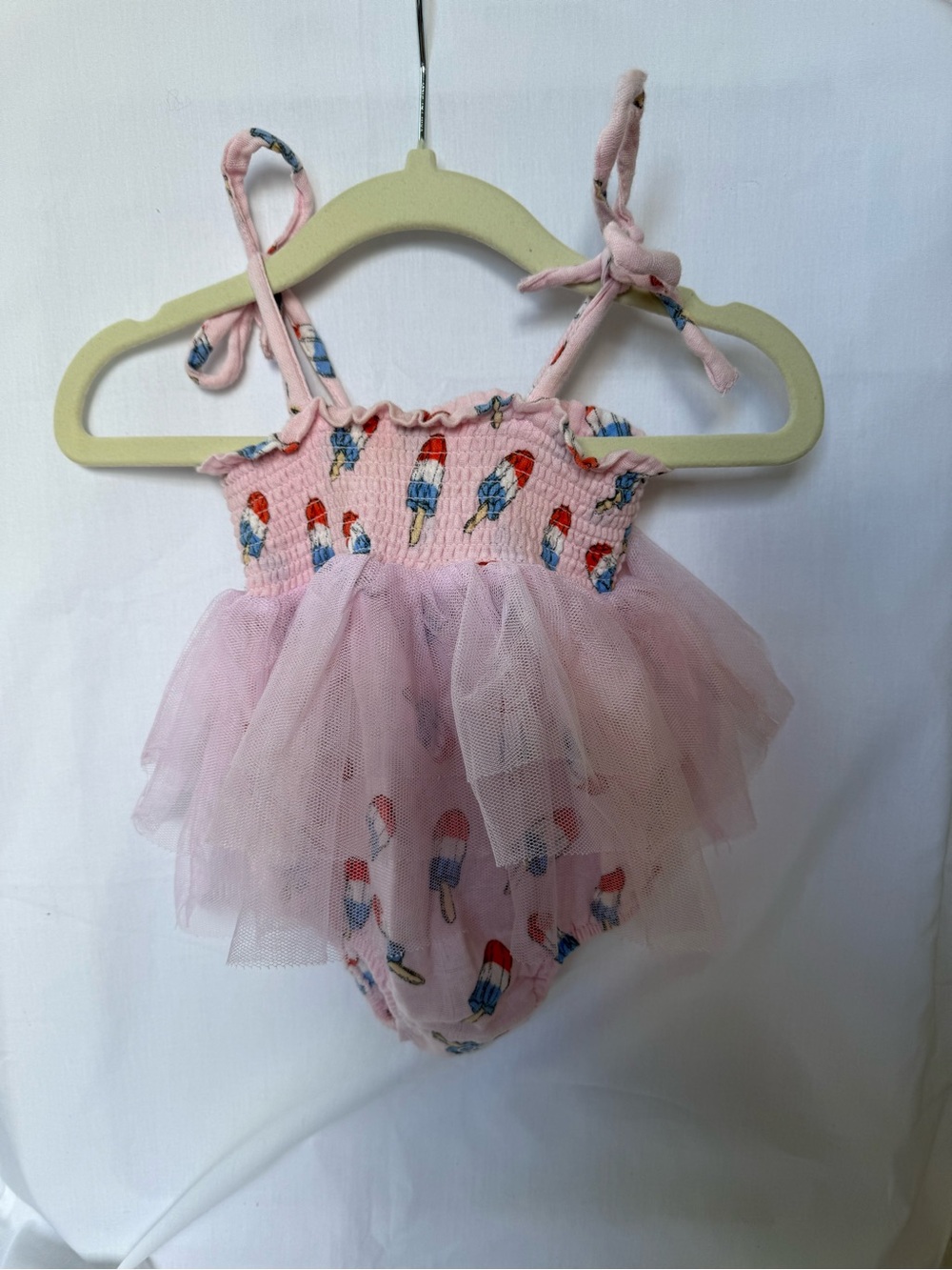Angel Dear Pink Tulle Popsicle Romper Dress